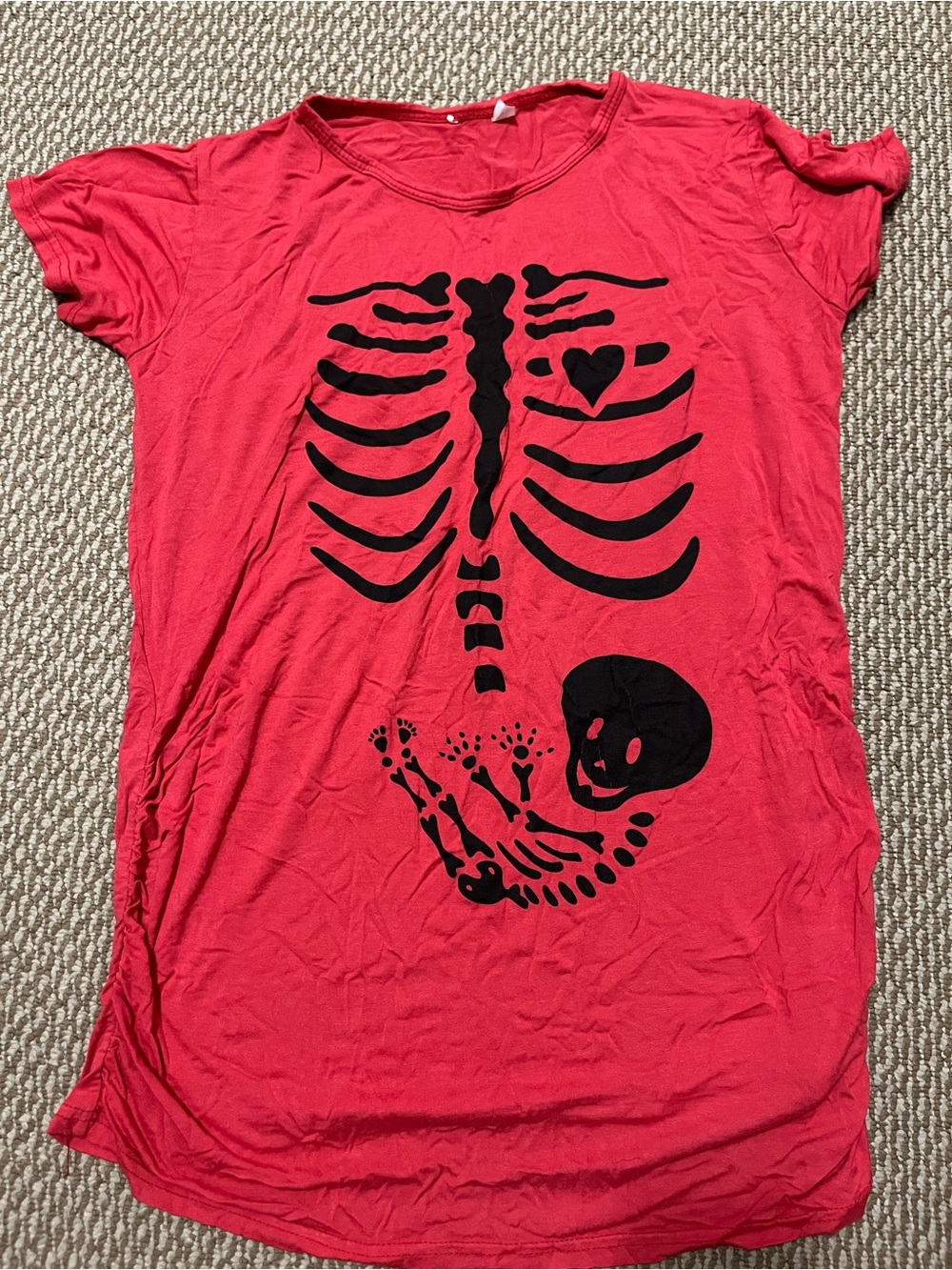 Womens large Maternity Skeleton Print Tee